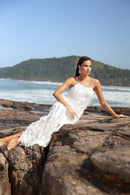 VESTIDO LONGO BABADO BRANCO