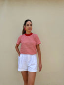 T-SHIRT FRANCESCA LISTRADA VERMELHA
