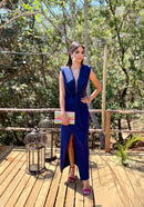 VESTIDO FESTA MIDI ESTRUTURADO AZUL MARINHO