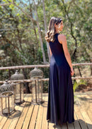 VESTIDO LONGO OMBRO SÓ  PRETO