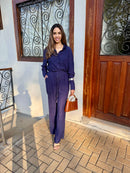 CONJUNTO CALÇA PANTALONA E CAMISA RENDA AZUL