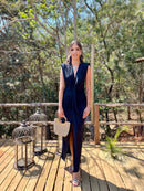 VESTIDO FESTA MIDI ESTRUTURADO PRETO