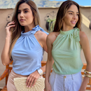 KIT 2 BLUSAS - Amarração pescoço