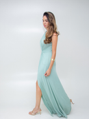 VESTIDO  LONGO OMBRO SÓ VERDE