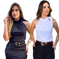 KIT 2 BLUSAS - Amarração pescoço