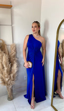 VESTIDO  LONGO OMBRO SÓ AZUL