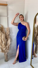VESTIDO  LONGO OMBRO SÓ AZUL