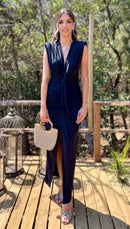 VESTIDO FESTA MIDI ESTRUTURADO PRETO