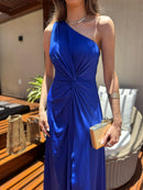 VESTIDO  LONGO OMBRO SÓ AZUL