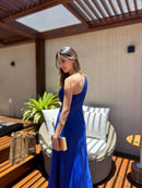 VESTIDO  LONGO OMBRO SÓ AZUL