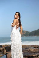 VESTIDO LONGO BABADO BRANCO